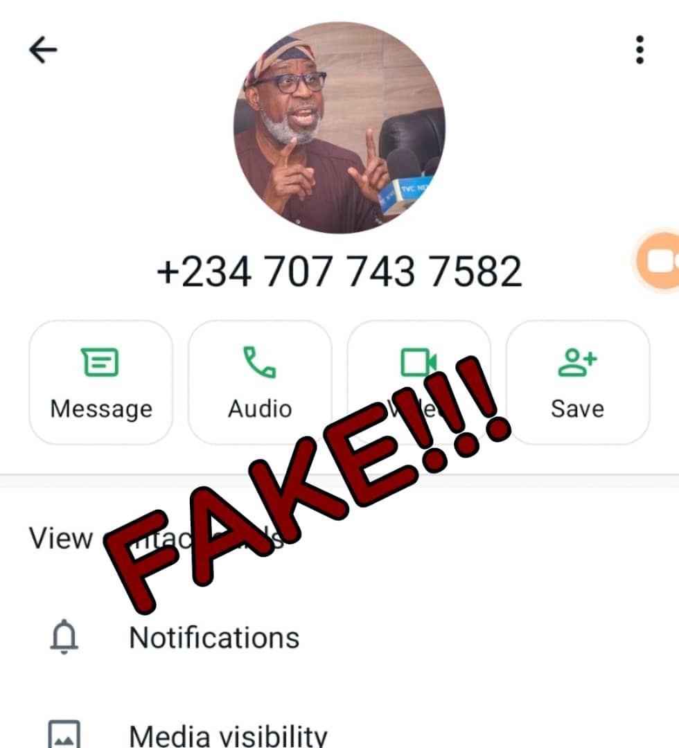An impostor behind my purported WhatsApp number in circulation – Alake