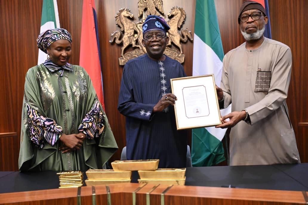 Gold transaction adds $5m to foreign reserves, as Alake presents gold bars to Tinubu