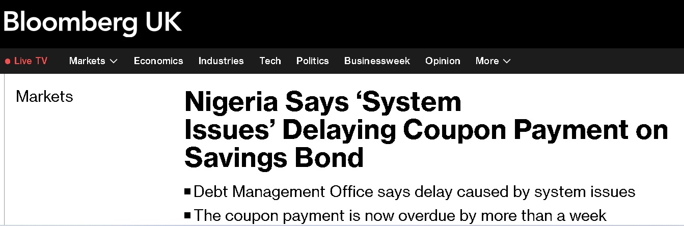 Presidency to Bloomberg: your report on Nigeria’s saving bond payments inaccurate