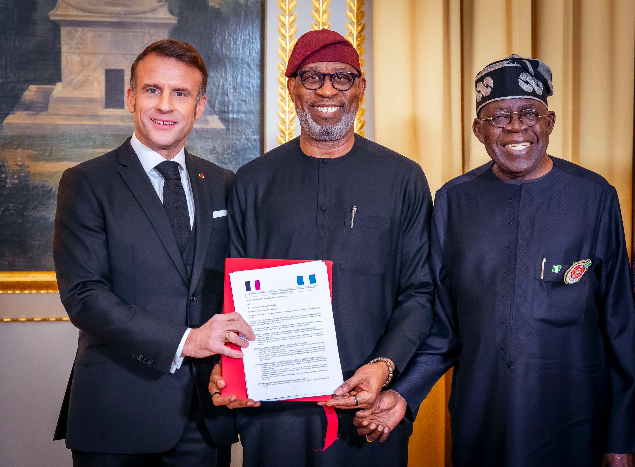 Nigeria, France sign MoU to develop critical minerals value chain