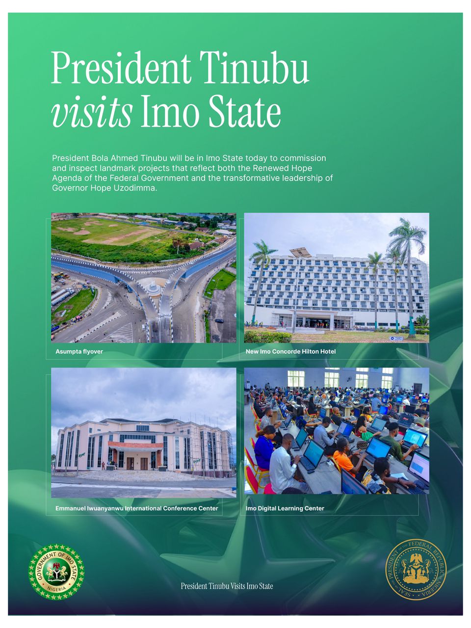 Tinubu visits Imo, to commission Gov. Uzodinma’s legacy projects